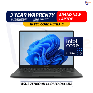 Brand New Zenbook 14 OLED Q415MA | Intel Core Ultra 5 Processor (14th Gen ) | 8GB DDR5 Ram | 512GB PCIe4 NVMe SSD | 14' Inch Touch-Display Laptop