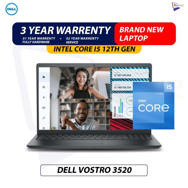 Brand New Dell Vostro 3520 | Intel Core i5-12th Gen | 8GB DDR4  Ram |  512GB NVMe SSD | 15.6" Inch FHD Display Laptop