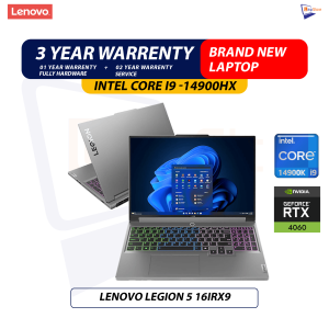 Brand New Lenovo Legion 5 | Intel Core i9HX-14th Gen | 16GB DDR5 RAM | 1TB Nvme | 16' Inch WUXGA Display | RTX 4060 (8GB) VGA Gaming Laptop