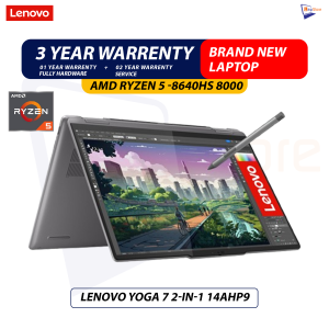 Brand New Lenovo Yoga 7 2-in-1 14AHP9 |  AMD Ryzen 5-8640Hs 8000 | 8GB LPDDR5 Ram | 512GB NVMe | 14” inch Full HD ( 1920×1200 ) , IPS 360 Rotatable & Touch Display Laptop