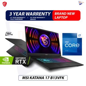 Brand New MSI Katana 17 B13VFK |  Intel Core i7-13620H 13th Gen | 16GB DDR5 Ram | 512GB NVMe | Nvidia RTX 4060 VGA Gaming Laptop